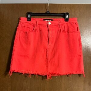 Express Coral Jean Skirt